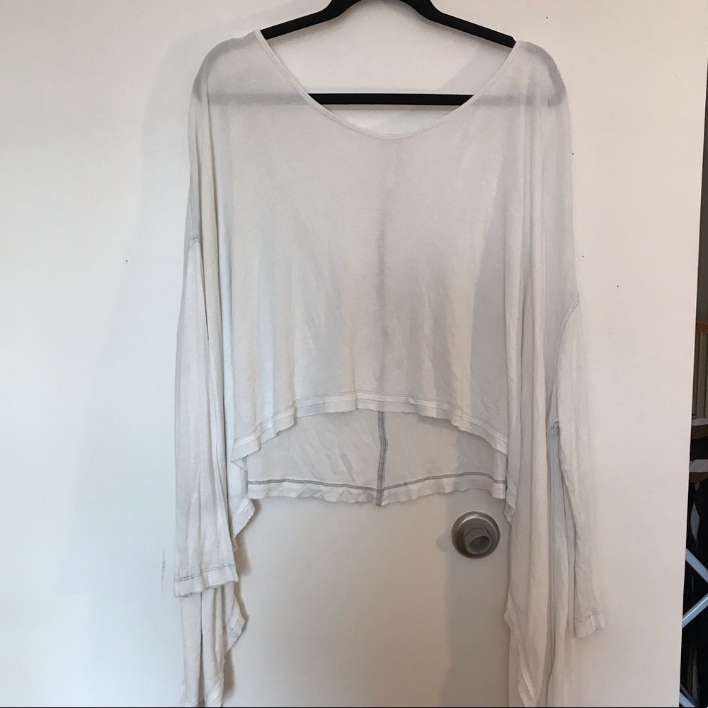 Free People flowy white long sleeve shirt
